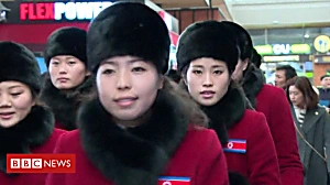North Korean cheerleaders arrive in South