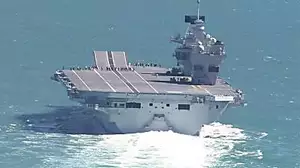 HMS Queen Elizabeth takes to the sea