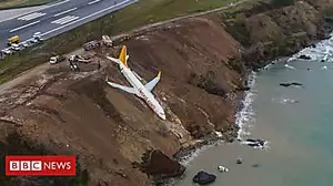 Plane skids off runway in Turkey
