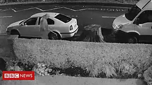 CCTV shows tyres being 'slashed'