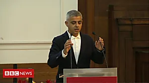 Sadiq Khan interrupted by protesters