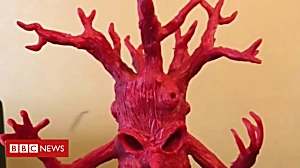 Cheese wax turned into sculptures