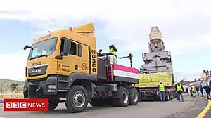 Ancient Egyptian King statue is moved