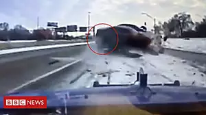 How did man escape this crash unscathed?