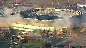 Moment US stadium demolition fails