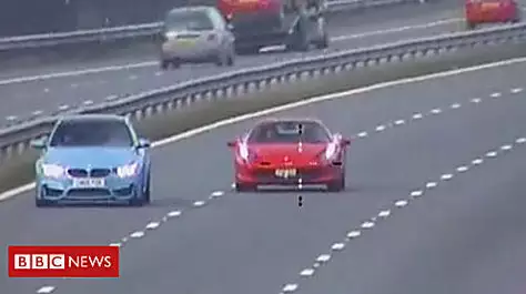 Ferrari and BMW caught racing on M6