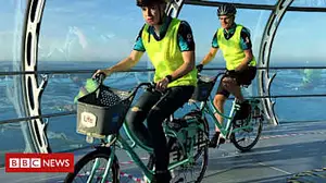 Cyclists pedal 'mile in the sky' Cyclists pedal 'mile in the sky'