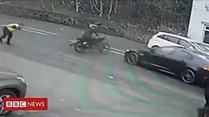 Truck theft ends in dramatic bike crash