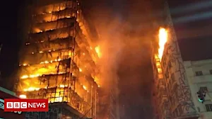 Burning Sao Paulo tower block collapses