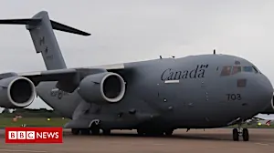 Huge C-17 plane touches down in Leeds