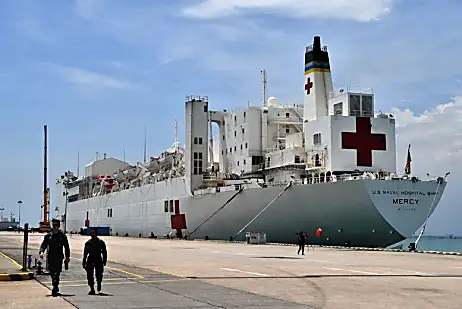 Largest hospital ship in the world docks in Singapore