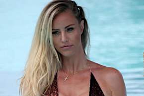 Eastenders Jessie Wallace sister flaunts bowling ball boobs in FRONTLESS swimsuit