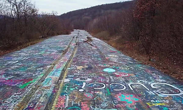 Pennsylvania's 'graffiti highway': See it from the sky